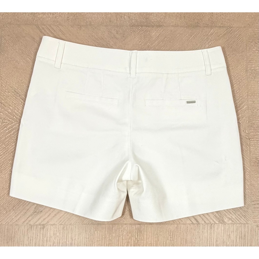 White House Black Market White Stretch Cotton Blend Shorts Size 0